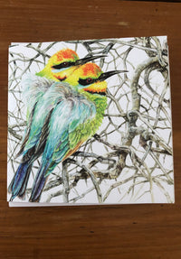 Rainbow Bee-Eaters - Square Card