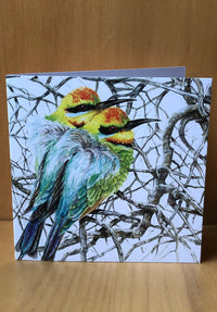 Rainbow Bee-Eaters - Square Card