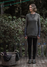 ethically made cotton clothes online, green women's tops
