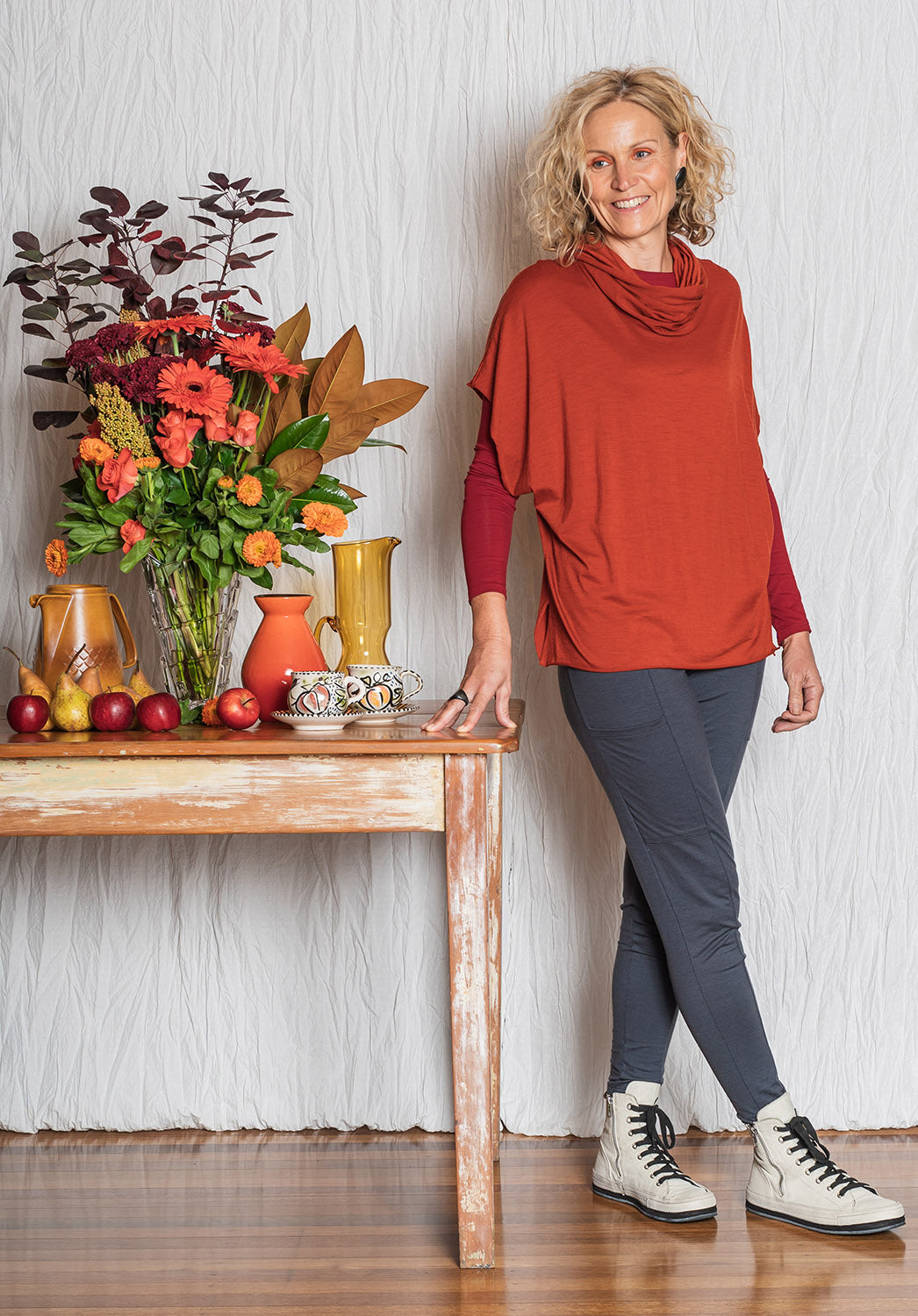 gray wool pants online Australia, merino clothing Australian made