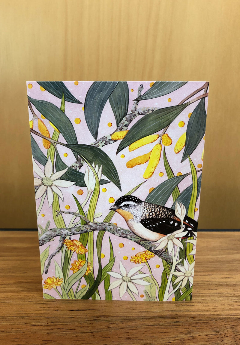 bird prints greeting card