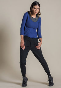 blue cotton top, ethical clothing Australian made