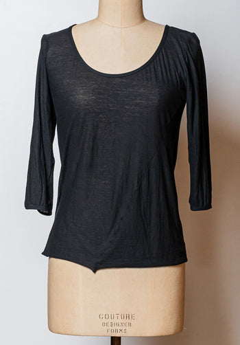 Swivel top black superfine cotton