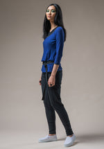 blue cotton top, layering tops, womens clothing online