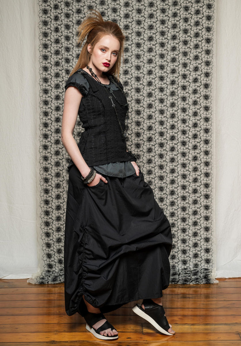 womenswear tops online, black linen vest Australia