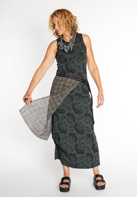 womens bamboo fashion, green printed skirt online
