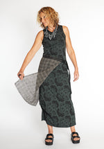 womens bamboo fashion, green printed skirt online