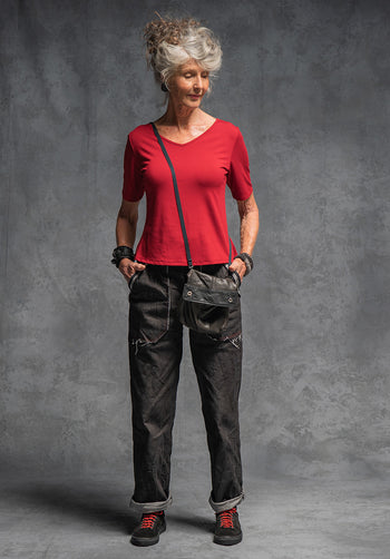 ethical sustainable clothing, bamboo clothes australia, red ladies top