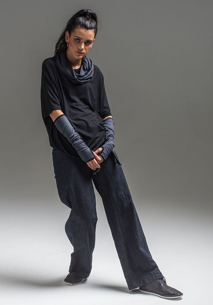 Merino infinity scarf charcoal wool scarves Australian made Sustainable Fashion