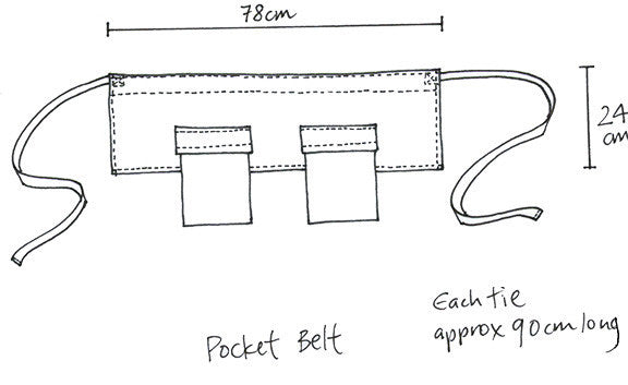 Pocket belt black cotton