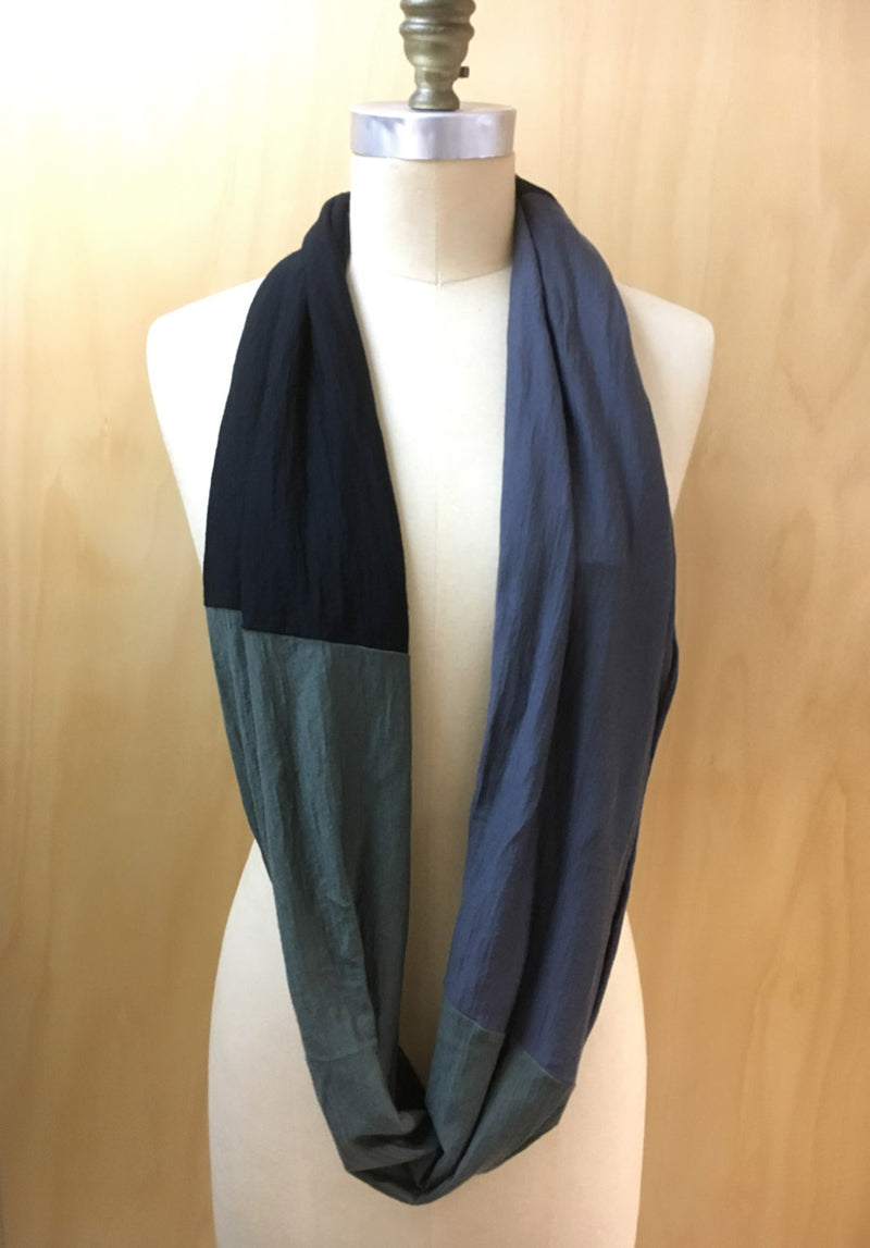 natural wool fabric, patched scarf
